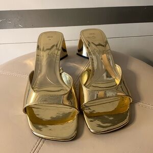 Zara gold chrome heels